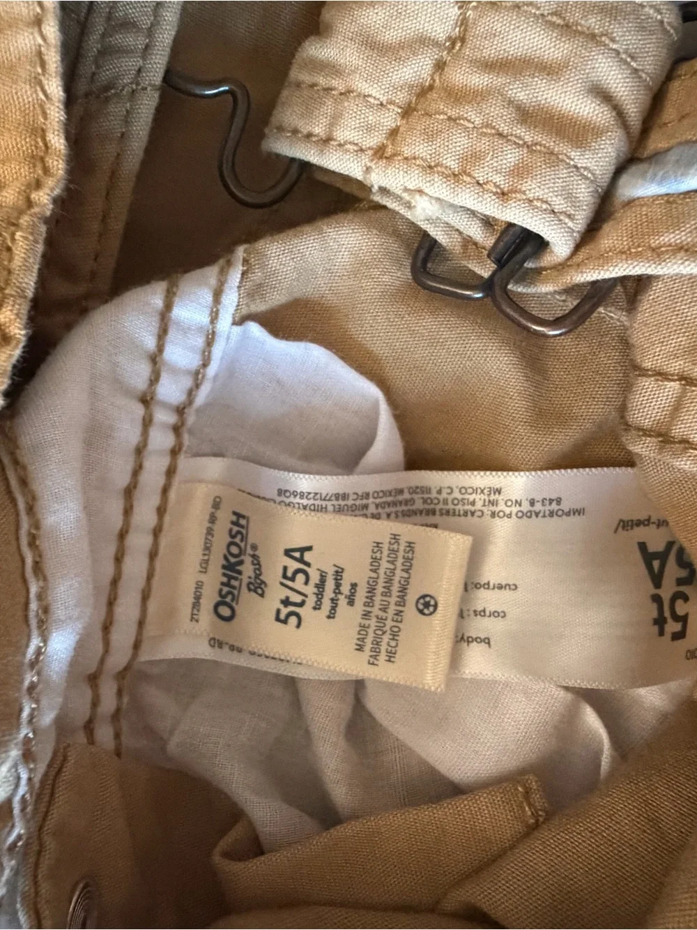 OshKosh B'gosh Tan Kids Overalls with Front Bib